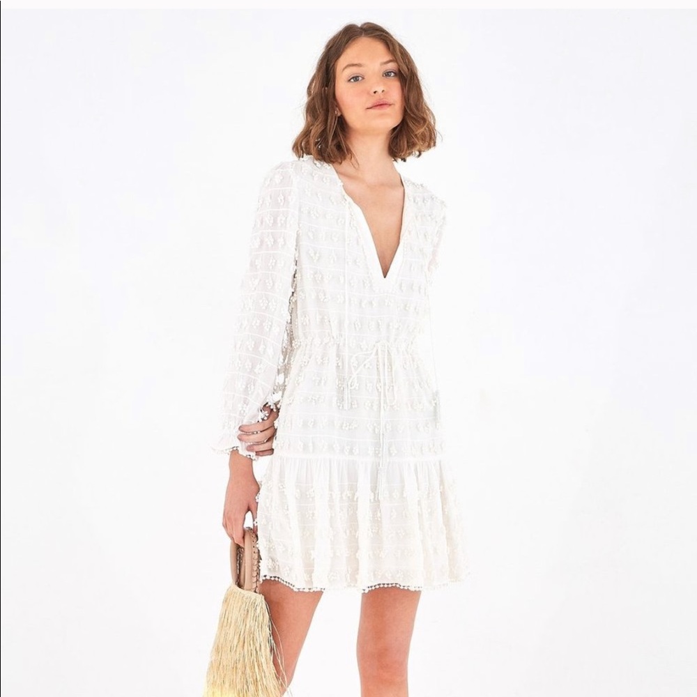 Farm Rio White Fringe Dress